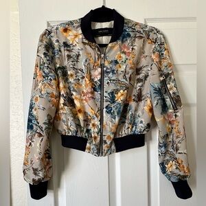 Zara Multicolor Floral Bomber Jacket